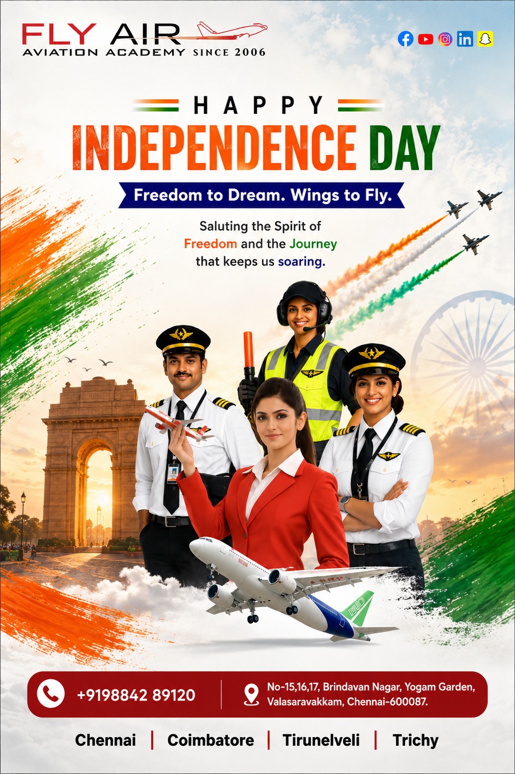 indepedence day wishes 2026 – Supporting Image, Fly Air Aviation Academy